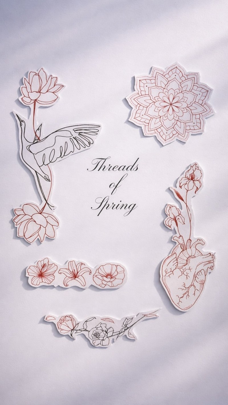A new chapter in red.  Threads of Spring is now available throughout March. Limi